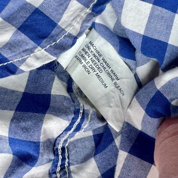 GAP Blue & White Gingham Button-Down Shirt Pocket – Size S - Picture 7 of 11